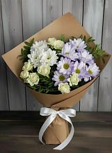 Букет цветов из:  Хризантемы и Розы в Курске