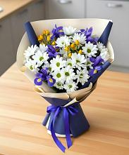 Букет цветов из:  Розы, Ирисы и Хризантемы в Курске