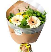 Букет цветов из:  Герберы, Розы и Хризантемы в Курске
